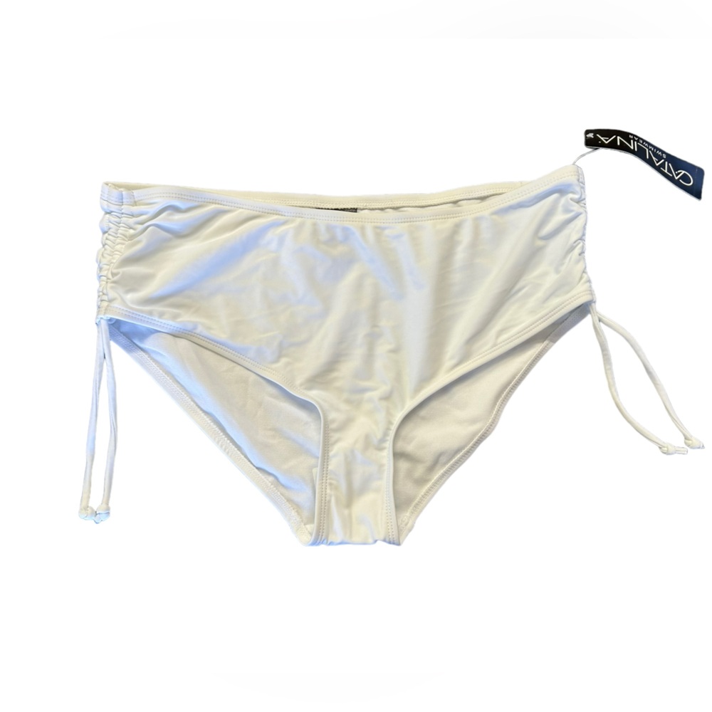 CATALINA women’s white side tie swim bottoms style #19ct305 size M NWT - Picture 2 of 9